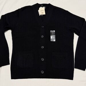 Uniqlo Men's Classic Black Cardigan Premium LambsWool XS NWT
